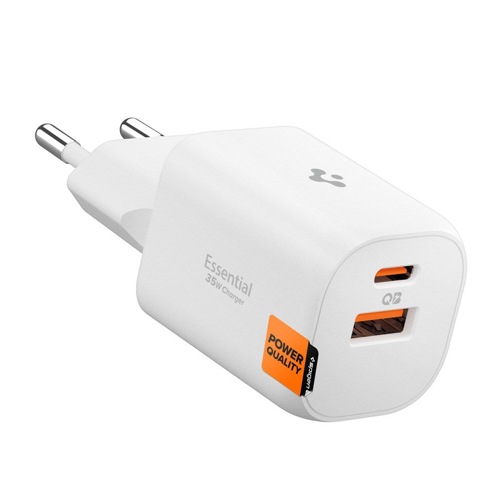 Spigen Essential 35W Väggladdare m. 1 x USB-C & 1 x USB-A - Vit