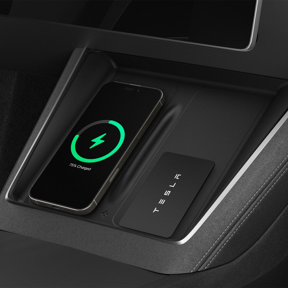 Spigen Wireless Charging Pad Skal för Tesla Model Y Juniper - Svart