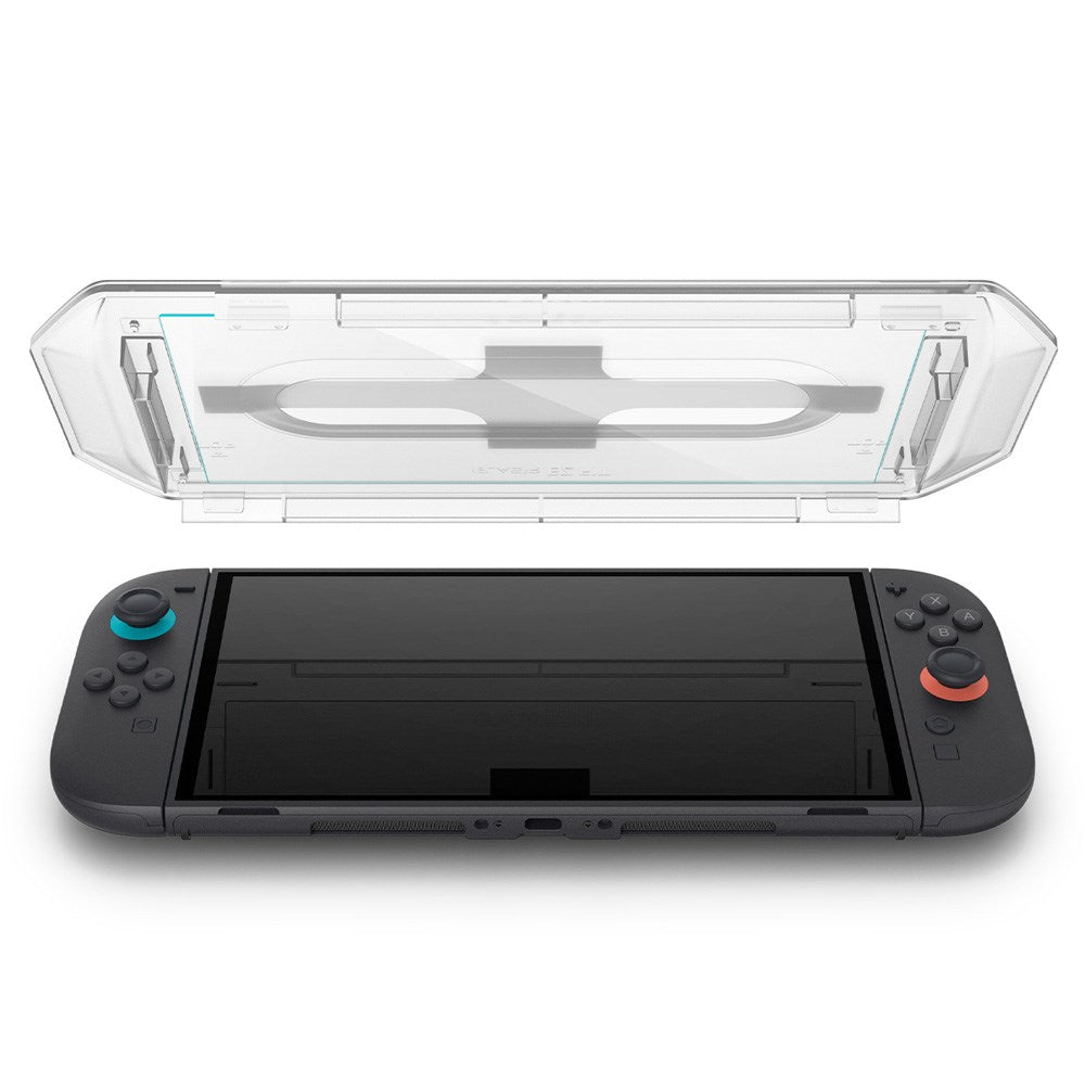 Nintendo Switch 2 Spigen Glass tR EZ Fit Skärmskyddsglas m. Installationsram - 2 st - Genomskinlig