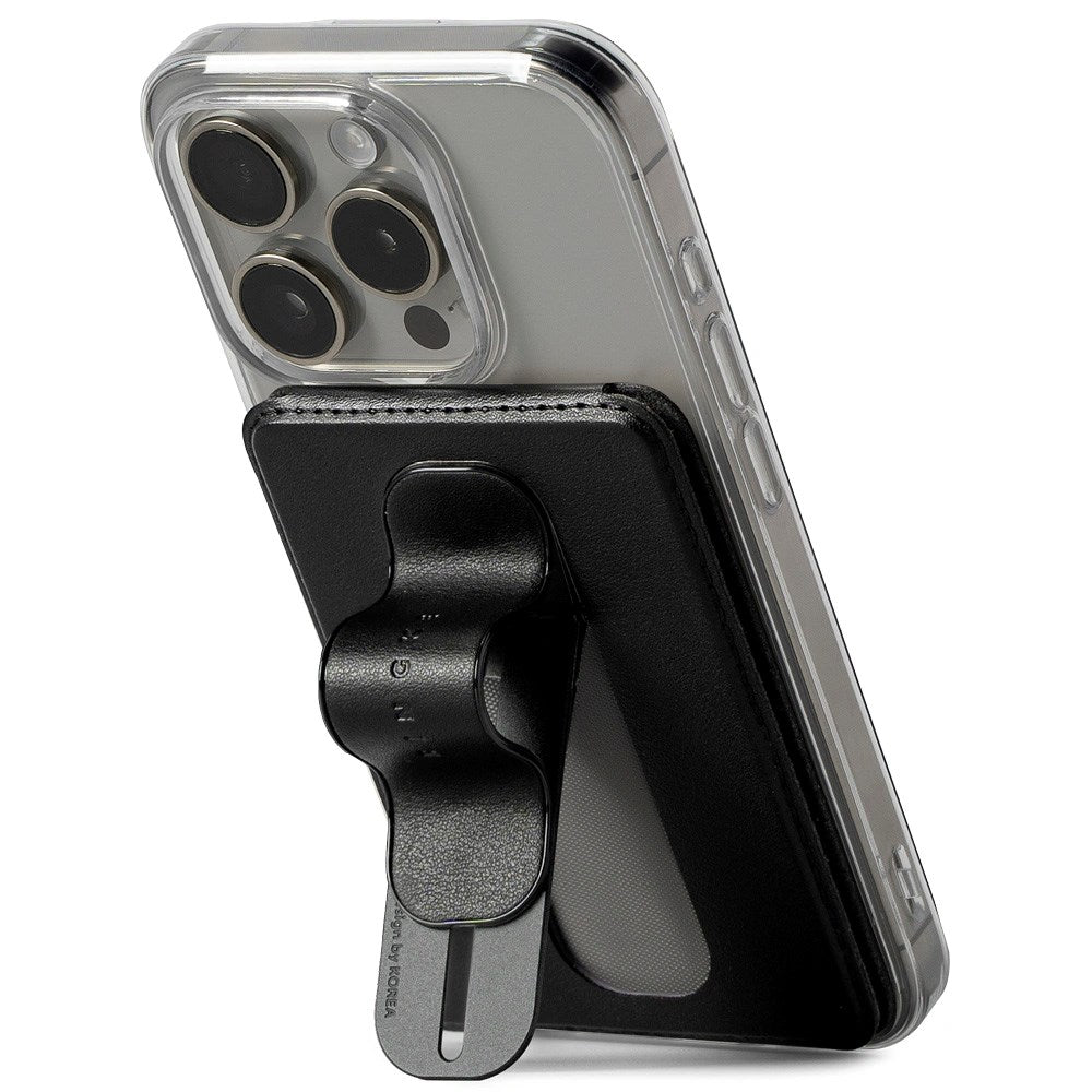 Ringke Wallet Slide Grip - Magnetisk Kortficka m. Ställfunktion - MagSafe Kompatibel - Svart