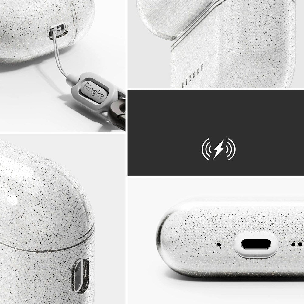 Apple AirPods Pro (3. gen.) Ringke Air Skal - Genomskinlig / Glitter