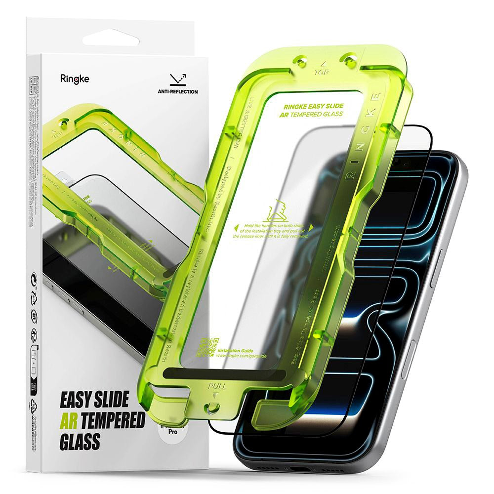 iPhone 17 Pro Ringke Easy Slide Antireflex Härdat Skärmskyddsglas m. Installationsram – Genomskinlig