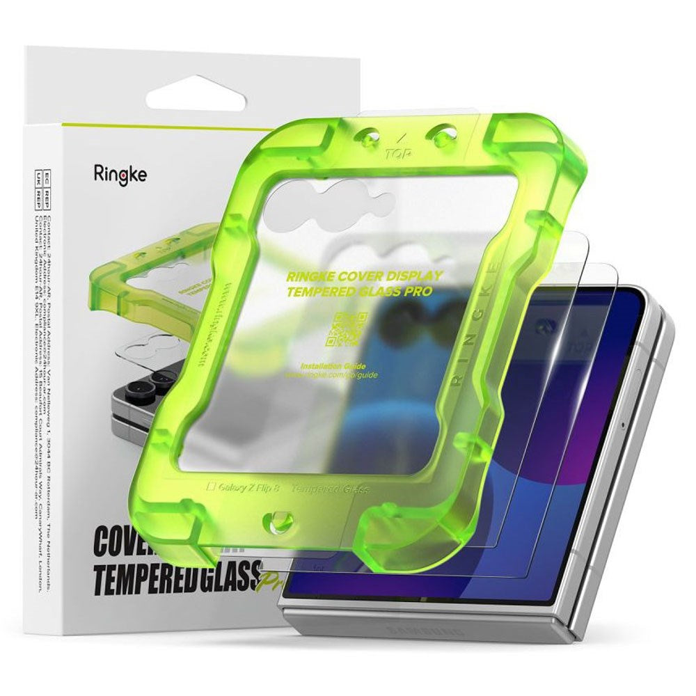 Samsung Galaxy Z Flip8 Ringke Cover Display Easy Slide Skyddsglas m. Monteringsram - 2 st - Genomskinlig