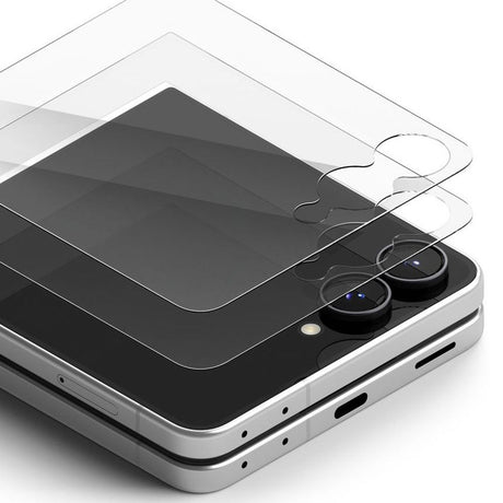 Samsung Galaxy Z Flip8 Ringke Cover Display Easy Slide Skyddsglas m. Monteringsram - 2 st - Genomskinlig
