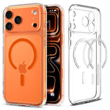 iPhone 17 Pro Spigen Ultra Hybrid Skal - MagSafe Kompatibel - Genomskinlig / Orange