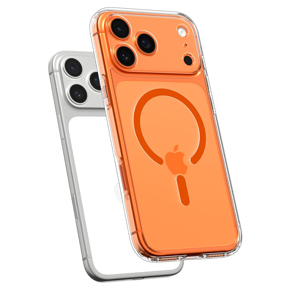 iPhone 17 Pro Spigen Ultra Hybrid Skal - MagSafe Kompatibel - Genomskinlig / Orange