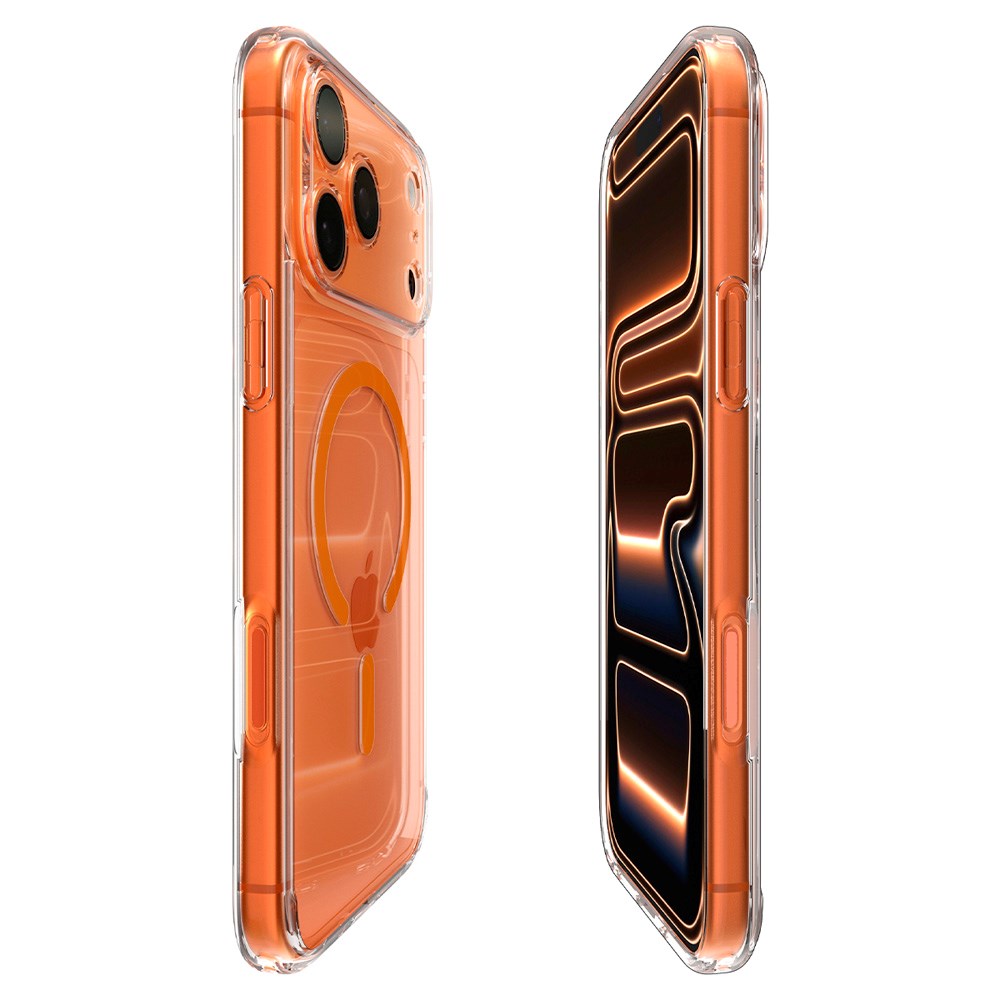 iPhone 17 Pro Spigen Ultra Hybrid Skal - MagSafe Kompatibel - Genomskinlig / Orange