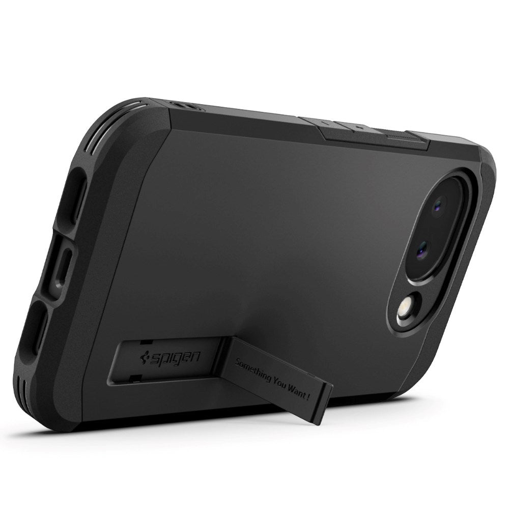 Google Pixel 10a Spigen Tough Armor Hybrid Skal m. Stativfunktion - MagSafe Kompatibel - Svart