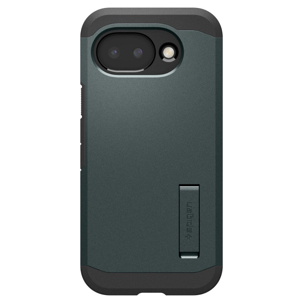 Google Pixel 10a Spigen Tough Armor Hybrid Skal m. Stativfunktion - MagSafe Kompatibel - Grön
