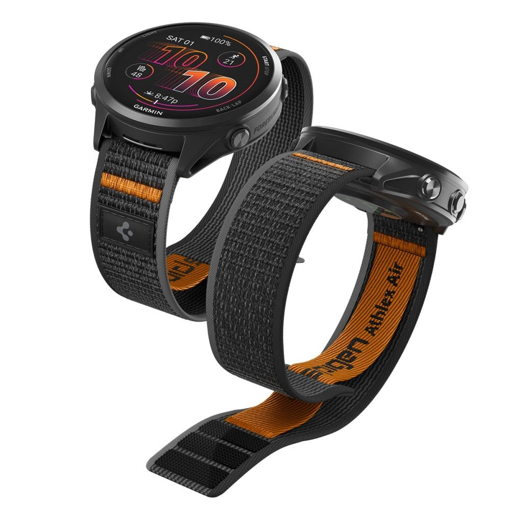 Spigen Athlex Air Universal Nylonrem (22mm) - Svart / Orange