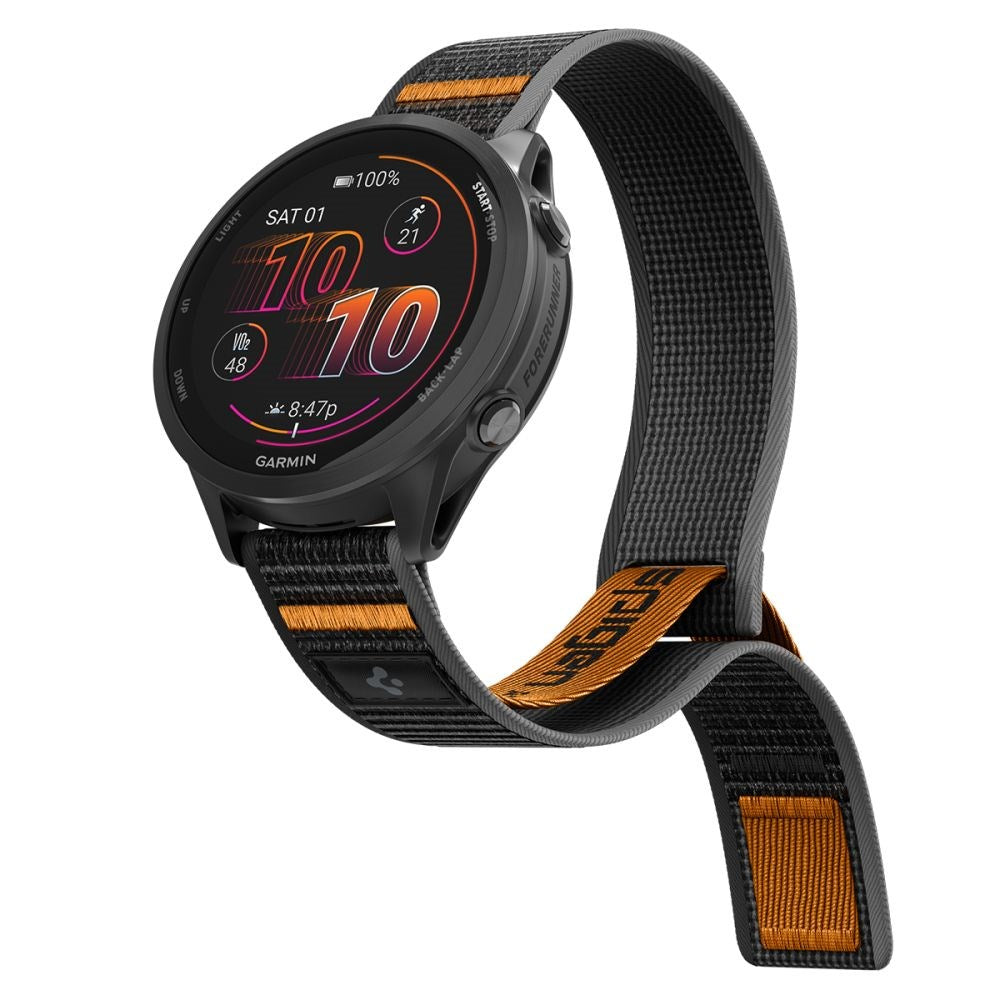 Spigen Athlex Air Universal Nylonrem (22mm) - Svart / Orange
