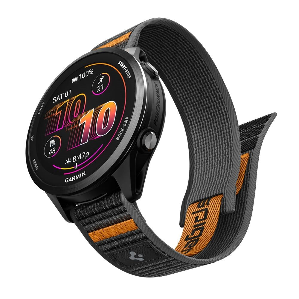 Spigen Athlex Air Universal Nylonrem (22mm) - Svart / Orange