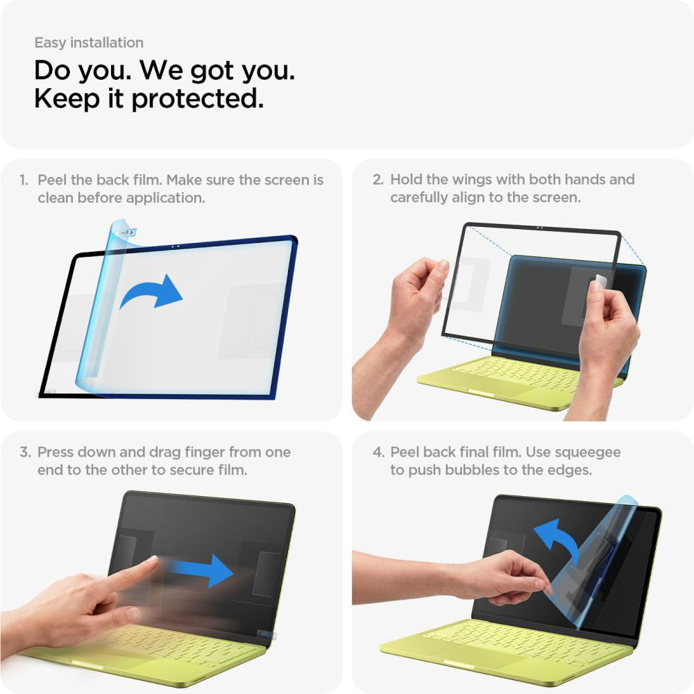 MacBook Neo 13 A18 Pro (2026) Spigen Glass tR Slim Härdat Skärmskyddsglas - Genomskinlig / Svart Kant