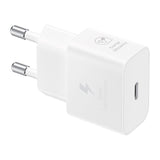 Original Samsung Super Fast Charge 25W GaN Strömadapter med USB-C till USB-C-kabel - Vit