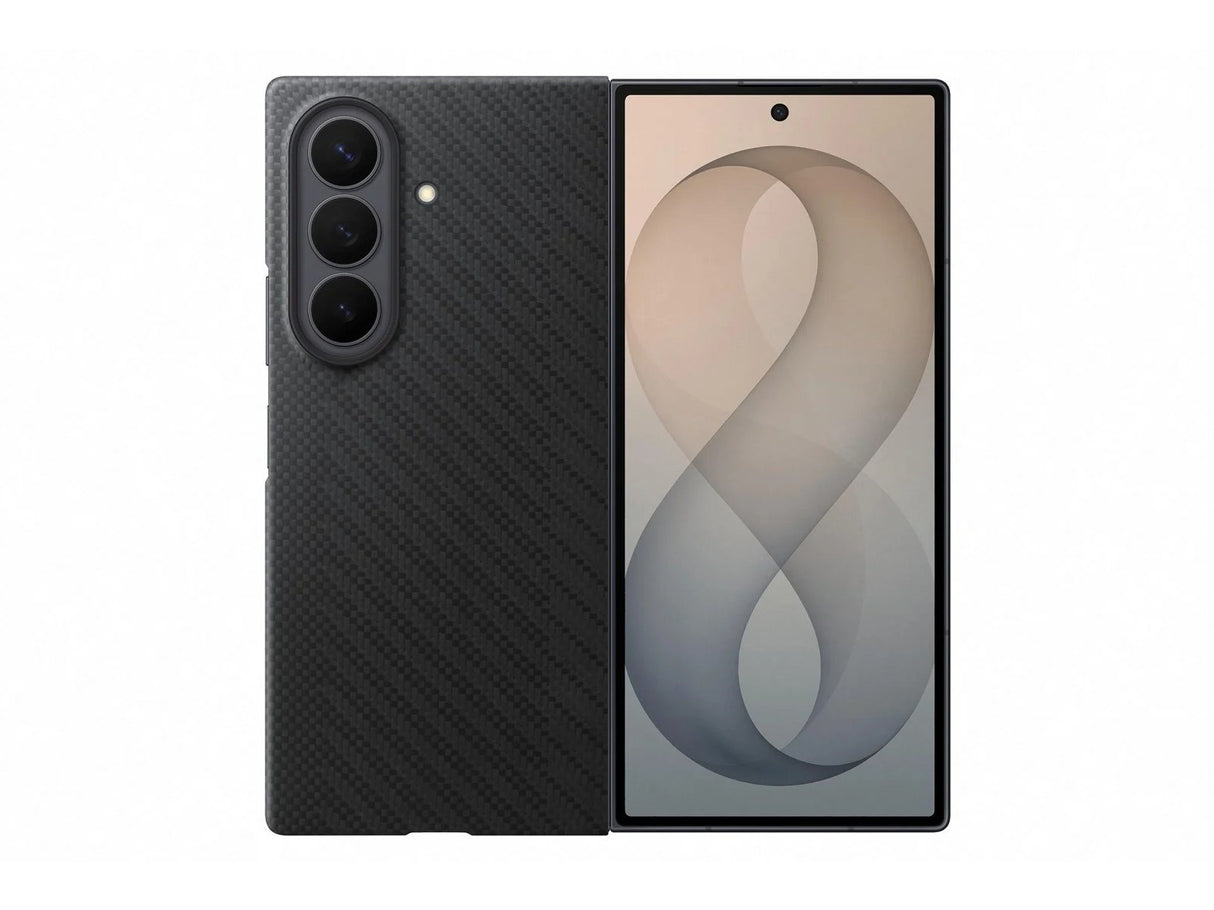 Original Samsung Galaxy Z Fold8 Ultra Carbon Magnet Case med Skyddsfilm - Svart
