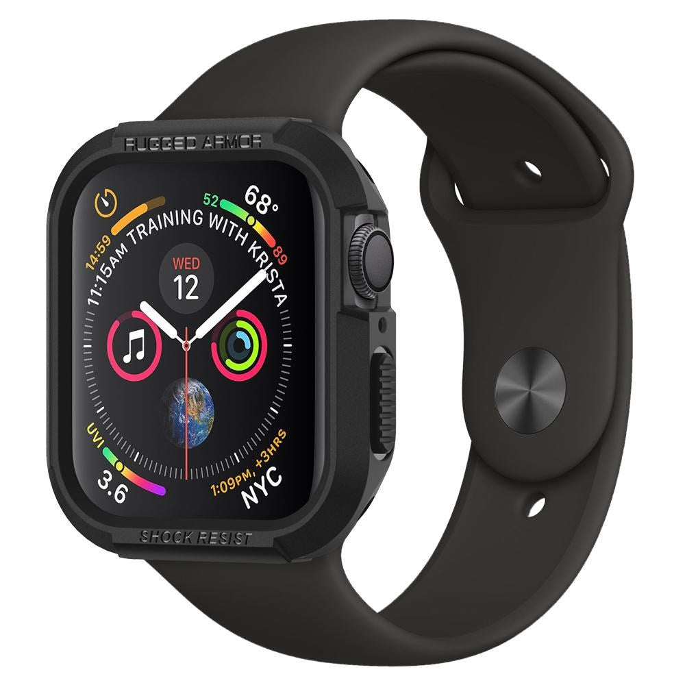 Apple Watch (SE/6/5/4 44mm) Spigen Rugged Armor Skal TPU - Svart