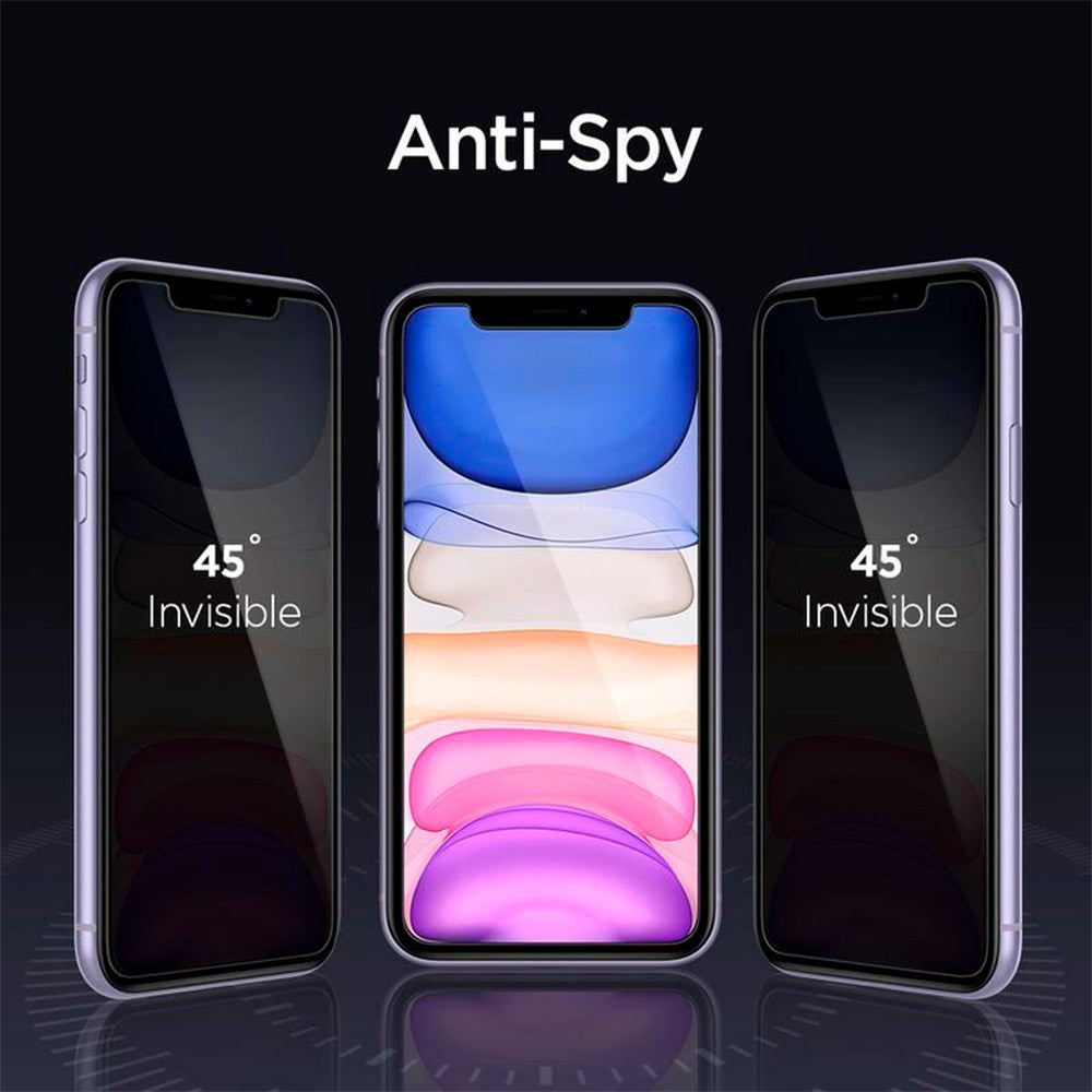 iPhone 11 Spigen Alignmaster Glas.tR Skärmskydd - Privacy - Case Friendly - Genomskinlig