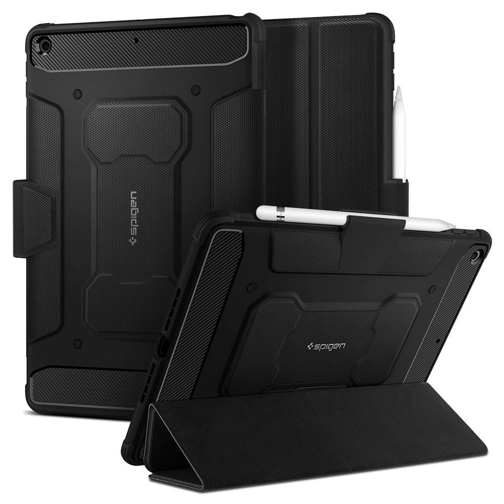 iPad 10.2" (2021 / 2020 / 2019) Spigen Rugged Armor Pro Fodral med Apple Pencil Hållare - Svart