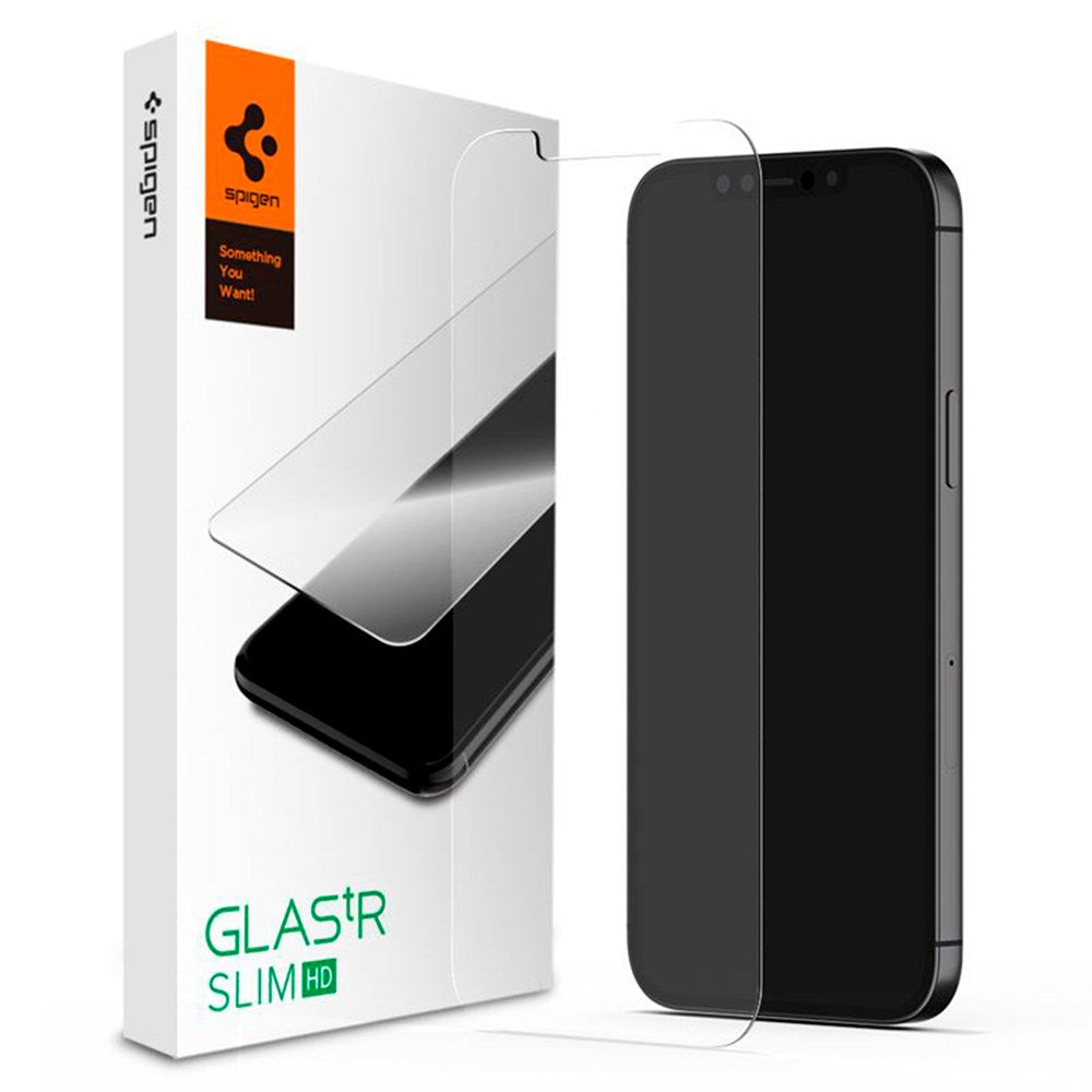 iPhone 12 / 12 Pro Spigen Glas.tr Slim HD Skärmskydd - Case Friendly - Genomskinlig