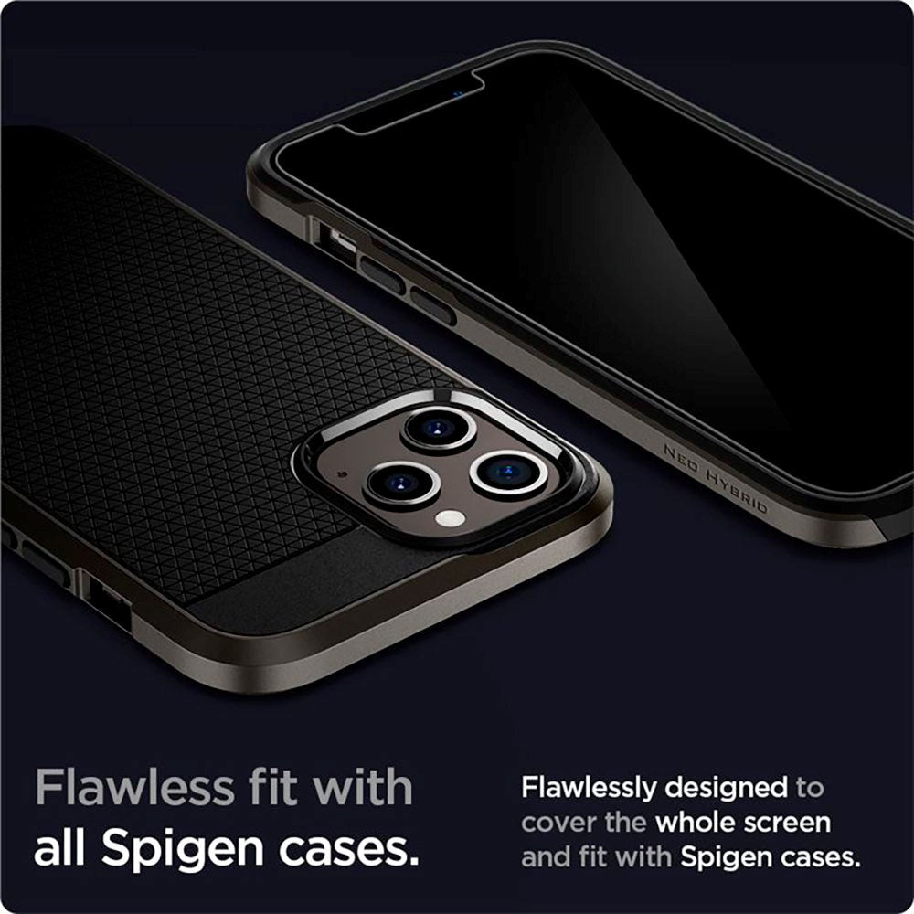 iPhone 12 Pro Max Spigen EZ Fit Glas.tR Skärmskydd 2. Stk - Case Friendly - Genomskinlig