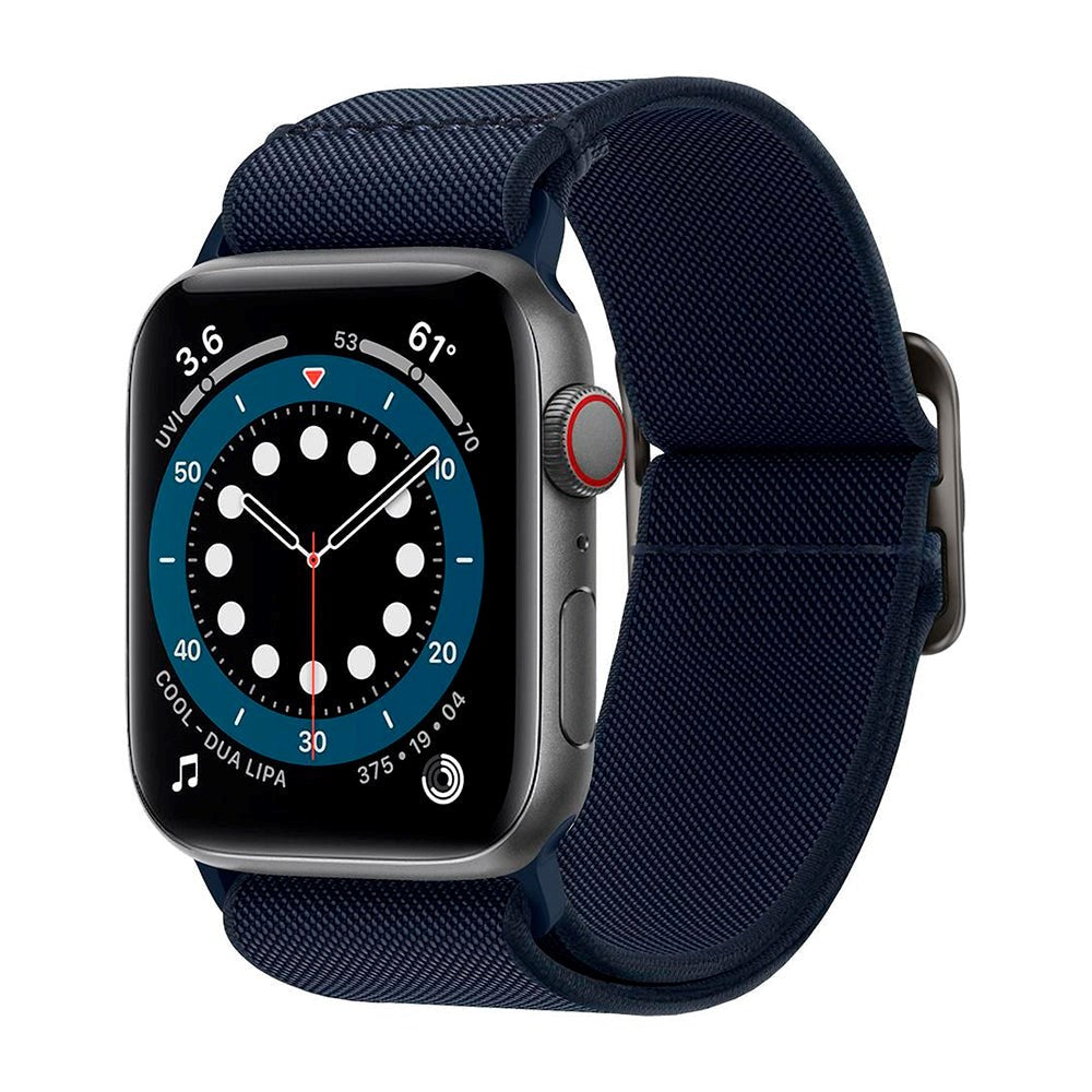 Apple Watch (42/44/SE/45/46/49mm) Spigen Fit Lite Rem Tyg - Navy