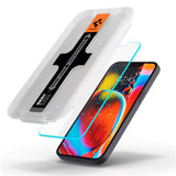 iPhone 13 Mini Spigen EZ Fit Glas.tR Skärmskydd 2. Stk - Case Friendly - Genomskinlig