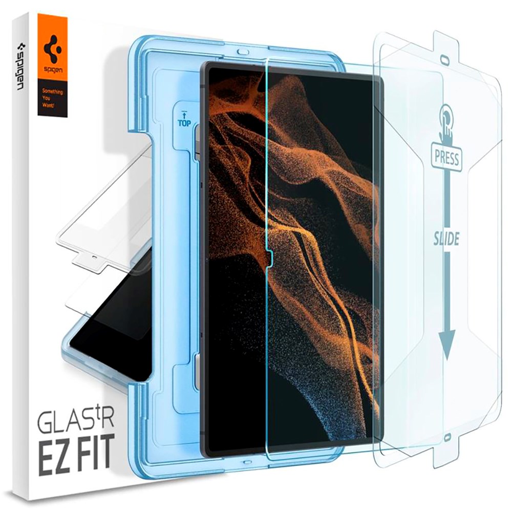 Samsung Galaxy Tab S8 Ultra Spigen EZ Fit Glas.tR Skärmskydd - Case Friendly - Genomskinlig