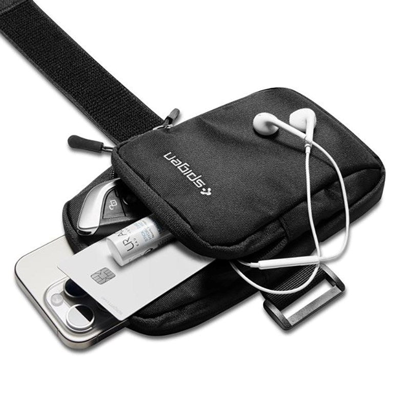 Spigen Vattenavvisande Dynamic Shield Löpararmband (Max. Mobil: 195 x 113mm) - Svart