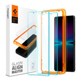 Sony Xperia 1 IV Spigen Alignmaster Glas.tR Skärmskydd 2. Stk - Case Friendly - Genomskinlig