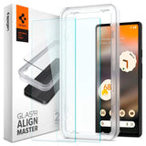 Google Pixel 6a Spigen Alignmaster Glas.tR Skärmskydd 2. Stk - Case Friendly - Genomskinlig