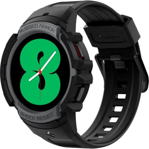 Samsung Galaxy Watch 4 (44mm) Spigen Rugged Armor Pro Case - Skal med Rem - Kolgrå (DEMO)