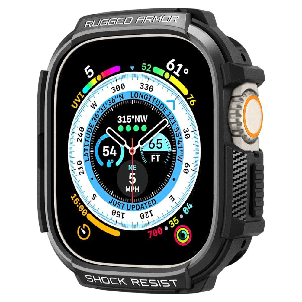 Apple Watch Ultra 3 / 2 / 1 (49mm) Spigen Rugged Armor Skal - Svart