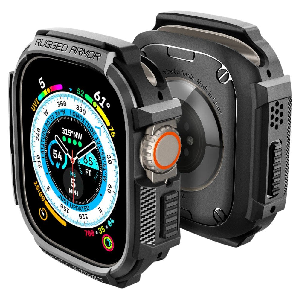 Apple Watch Ultra 3 / 2 / 1 (49mm) Spigen Rugged Armor Skal - Svart