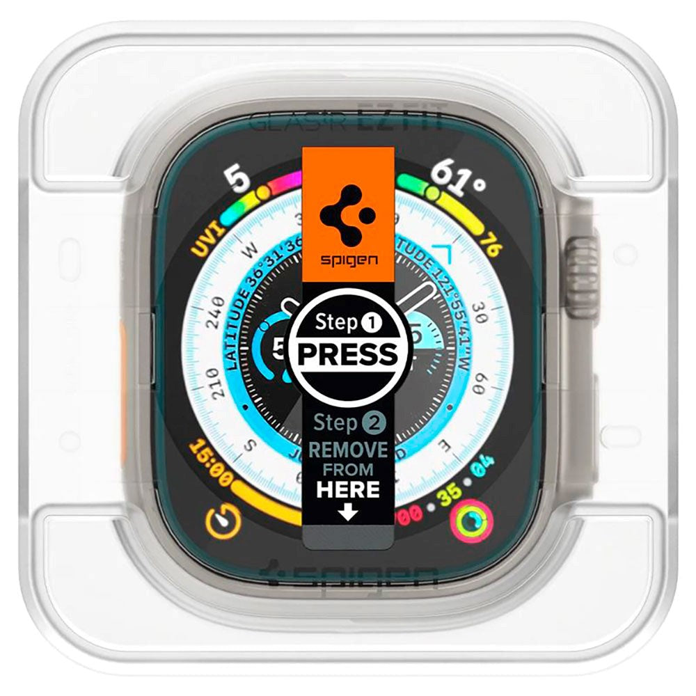 Spigen Apple Watch Ultra 1 / 2 (49mm) EZ Fit GLAS.tR Skärmskydd - 2-Pack - Transparent