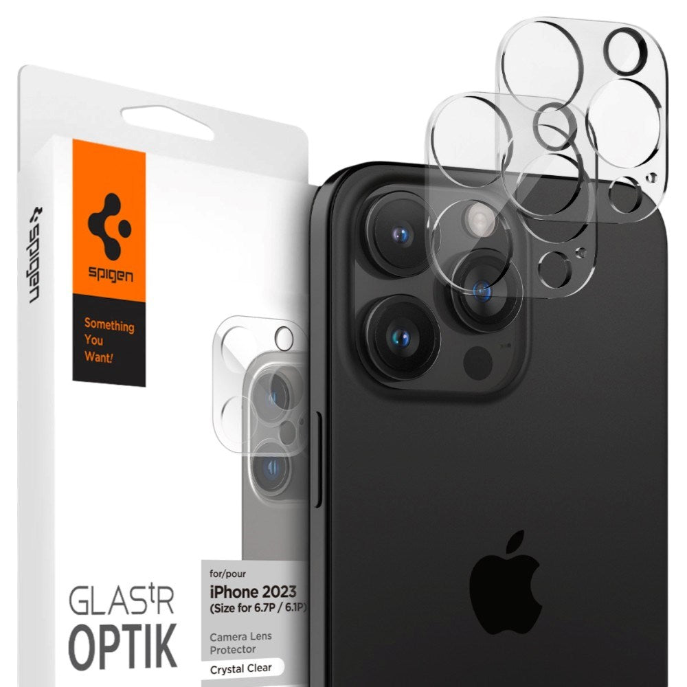 iPhone 16 Pro / 16 Pro Max / 15 Pro / 15 Pro Max / 14 Pro / 14 Pro Max Spigen Glass tR Optik Kameraskyddsglas - 2 st - Genomskinlig