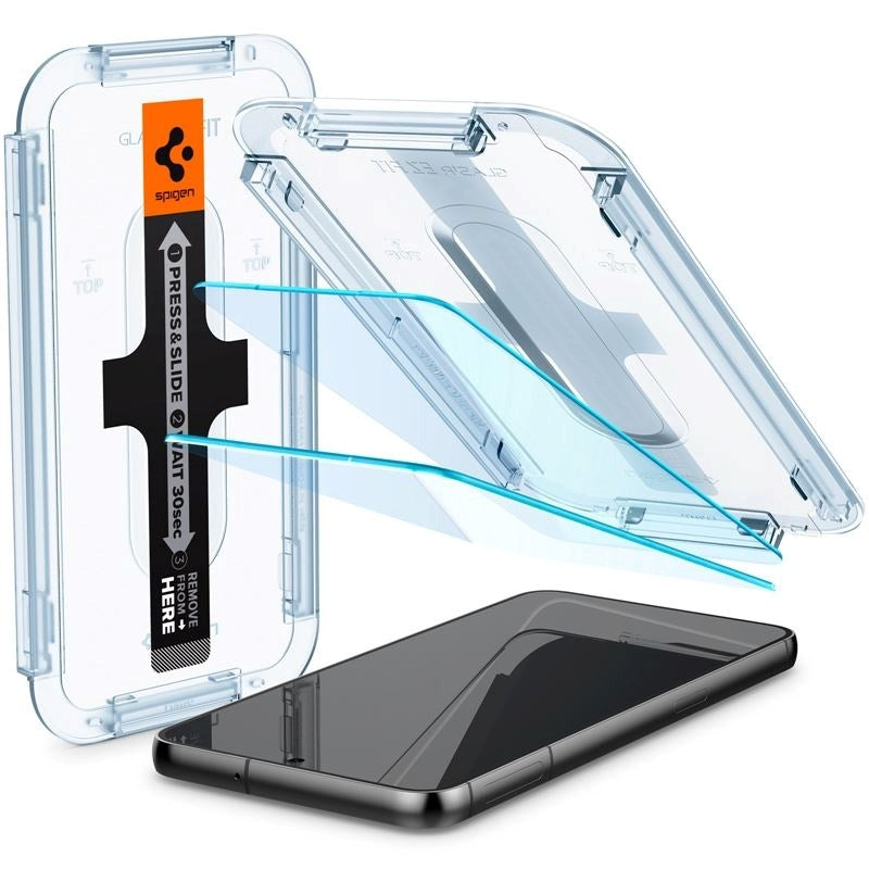 Samsung Galaxy S23 Spigen EZ Fit Glas.tR Skärmskydd 2. Stk - Case Friendly - Genomskinlig