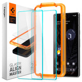 Google Pixel 7A Spigen Alignmaster Glas.tR Skärmskydd 2. Stk - Case Friendly - Genomskinlig