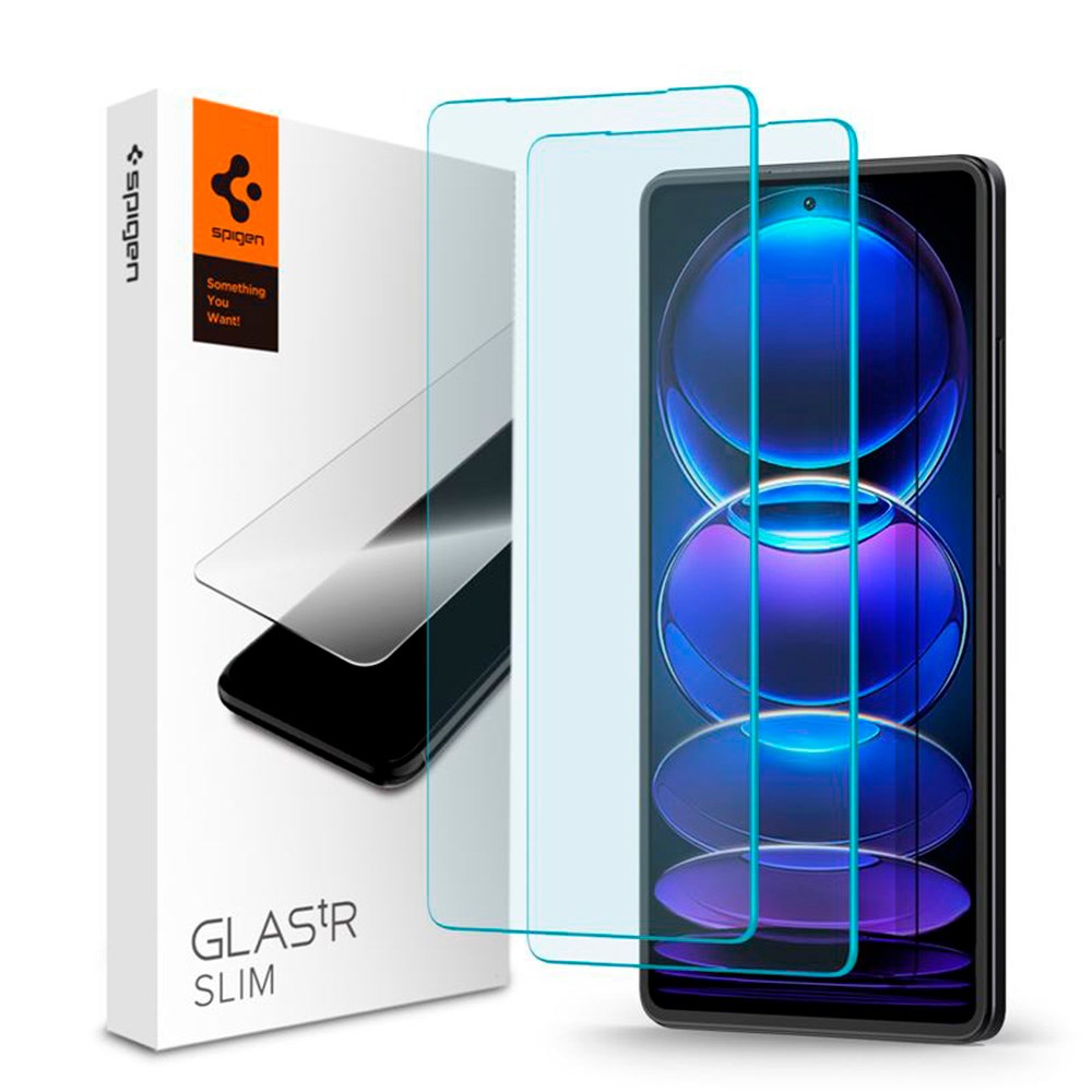 Xiaomi Redmi Note 12 Pro (5G) / Poco X5 Pro (5G) Spigen Glas.tr Slim Skärmskydd - 2 Stk - Genomskinlig