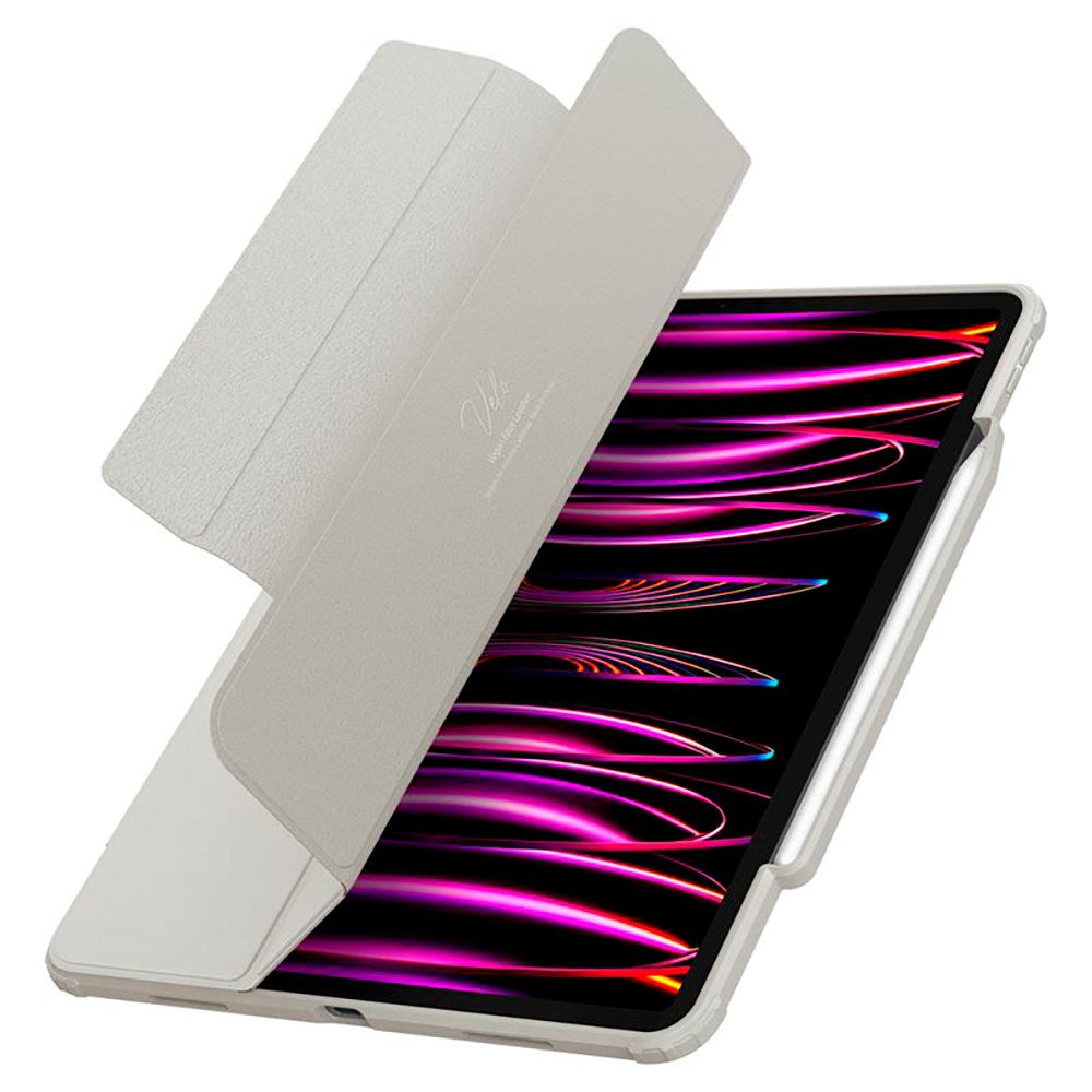 iPad Pro 12.9" (2022/2021) Spigen Air Skin Pro Läder Flip Fodral - Grå