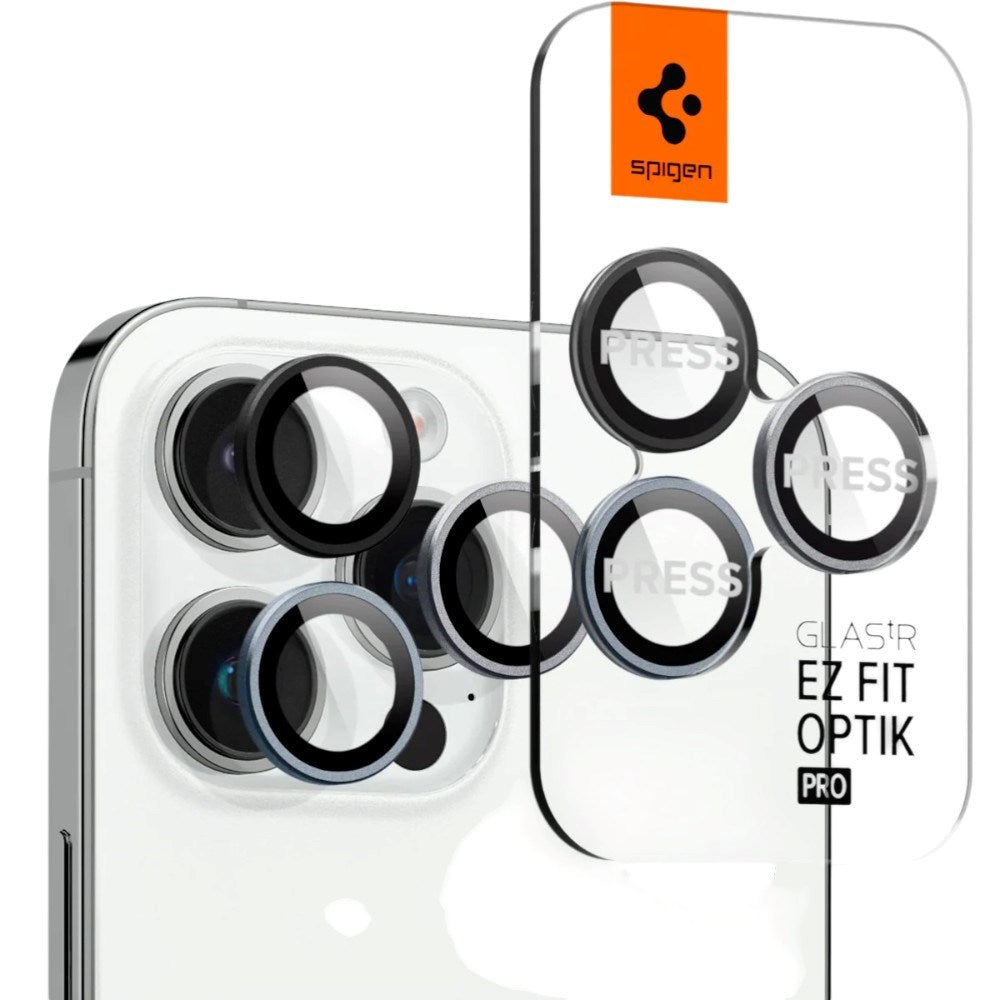 iPhone 17 Pro / 17 Pro Max / 16 Pro / 16 Pro Max / 15 Pro / 15 Pro Max / 14 Pro / 14 Pro Max Spigen Glass tR EZ Fit Optik Pro Kameralinsskyddsglas - 2 st - Genomskinlig