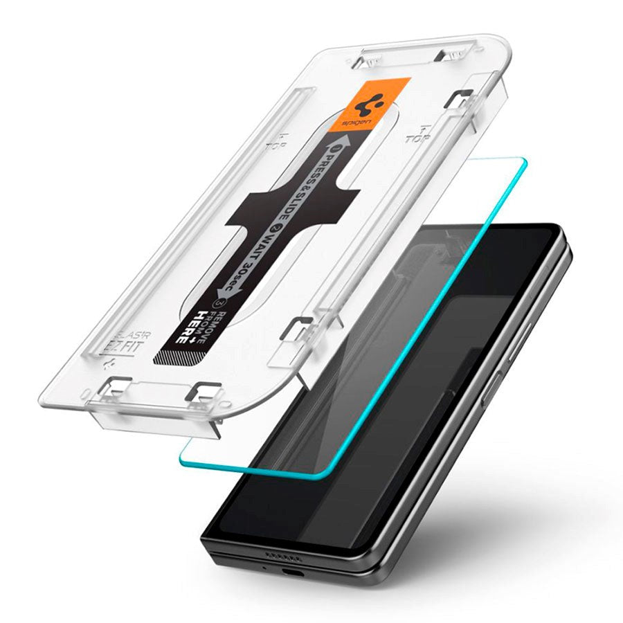 Spigen Samsung Galaxy Z Fold5 EZ Fit Glas.tR Skärmskydd - 2 st. - Case Friendly - Genomskinlig