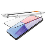 iPhone 15 Pro Spigen EZ Fit Glas.tR Skärmskydd 2. Stk - Case Friendly - Svart Kant