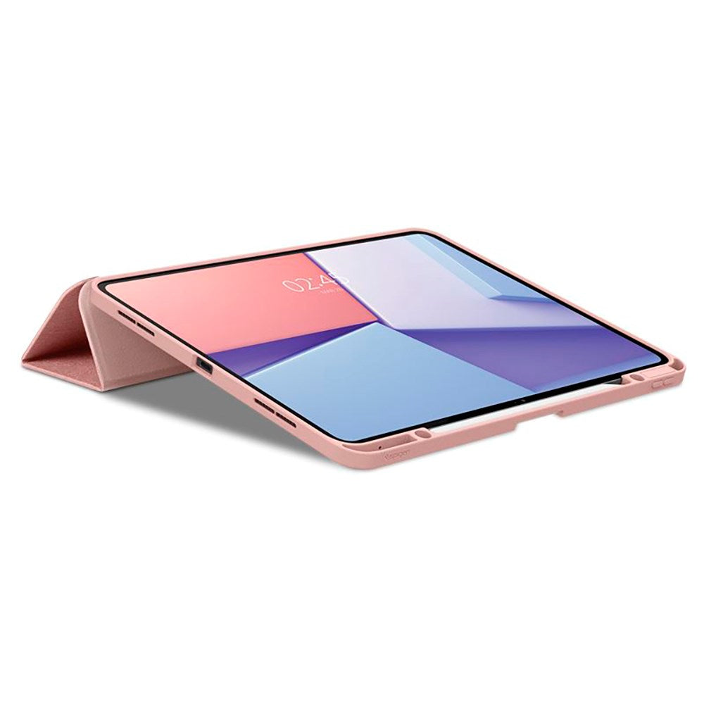 iPad Pro 13" (2024) Spigen Urban Fit Fodral med Stylus Pen Hållare - Tyg - Rose Gold