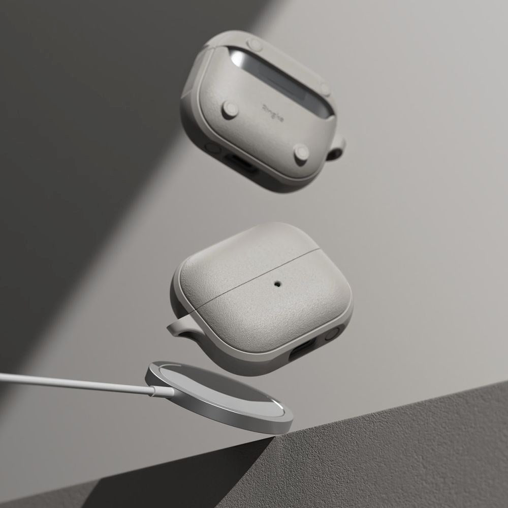 Ringke Samsung Galaxy Buds 3 / 3 Pro Onyx Magnetic Fodral med Karbinhake - MagSafe Kompatibel - Grå