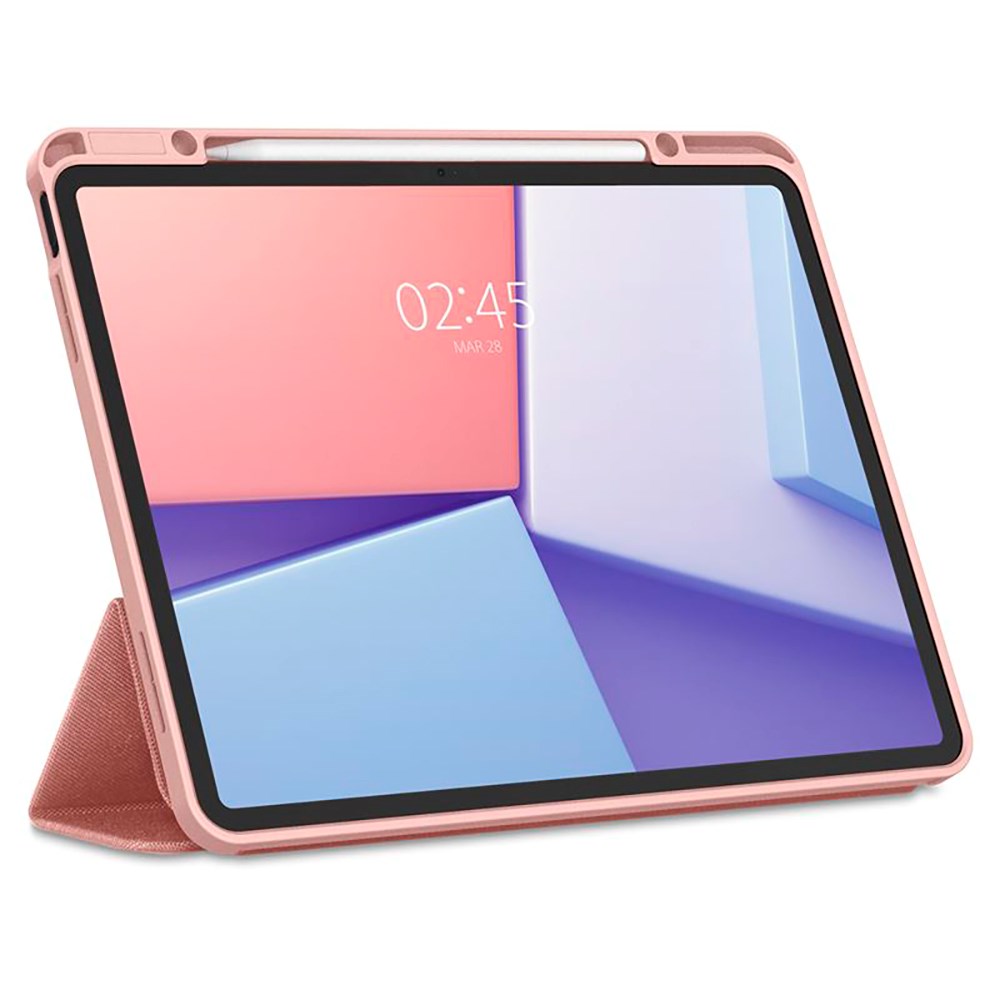 iPad Air 13" (2024) Spigen Urban Fit Fodral med Stylus Pen Hållare - Tyg - Rose Gold