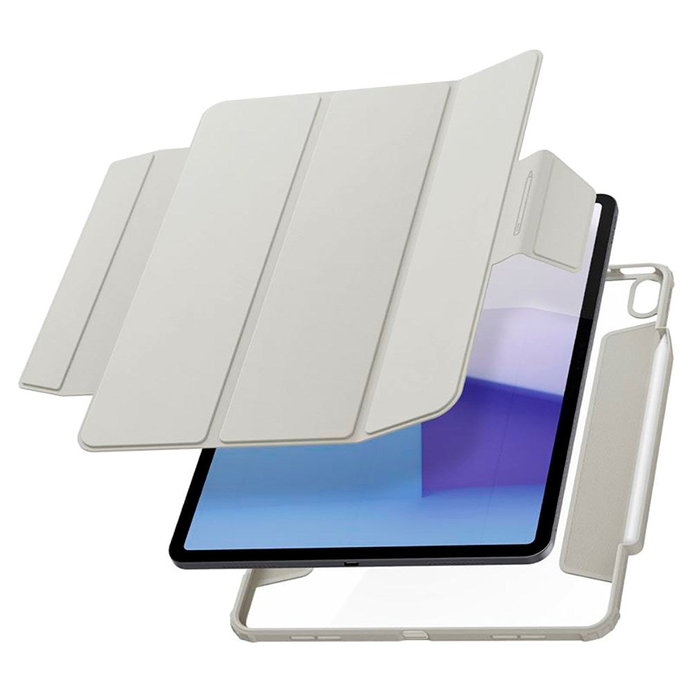 iPad Air 13" (2024) Spigen Air Skin Pro Läder Flip Fodral - Grå