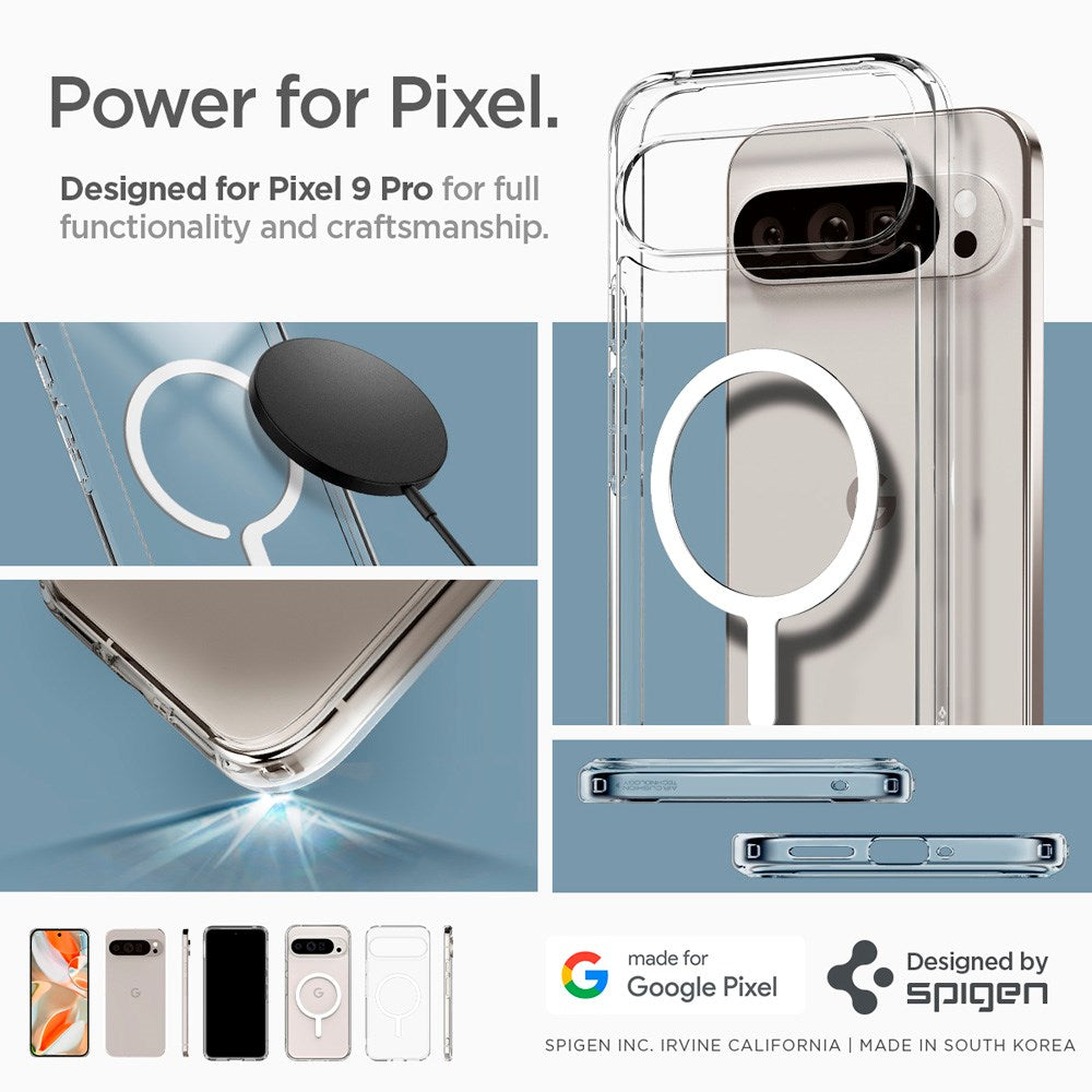 Google Pixel 9 / 9 Pro Spigen Ultra Hybrid Skal - MagSafe Kompatibelt - Genomskinlig / Vit