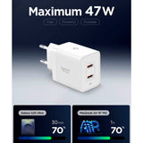 Spigen 47W Väggladdare m. 2x USB-C - Vit