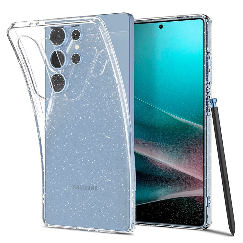 Samsung Galaxy S25 Ultra Spigen Liquid Crystal Glitter Skal - Genomskinlig