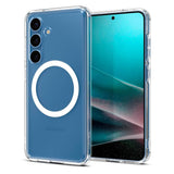 Samsung Galaxy S25 Spigen Ultra Hybrid Crystal Clear Skal - MagSafe Kompatibel - Genomskinlig / Vit